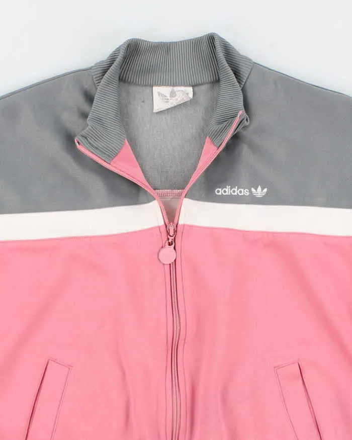 90's Vintage Women's Pink Adidas Track Jacket - S