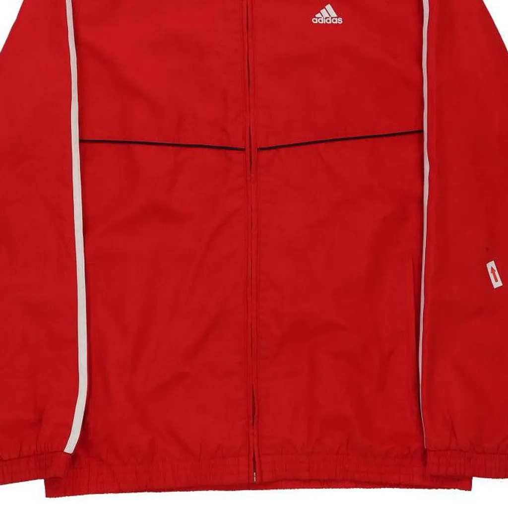 Age 15-16 Adidas Track Jacket - XL Red Polyester