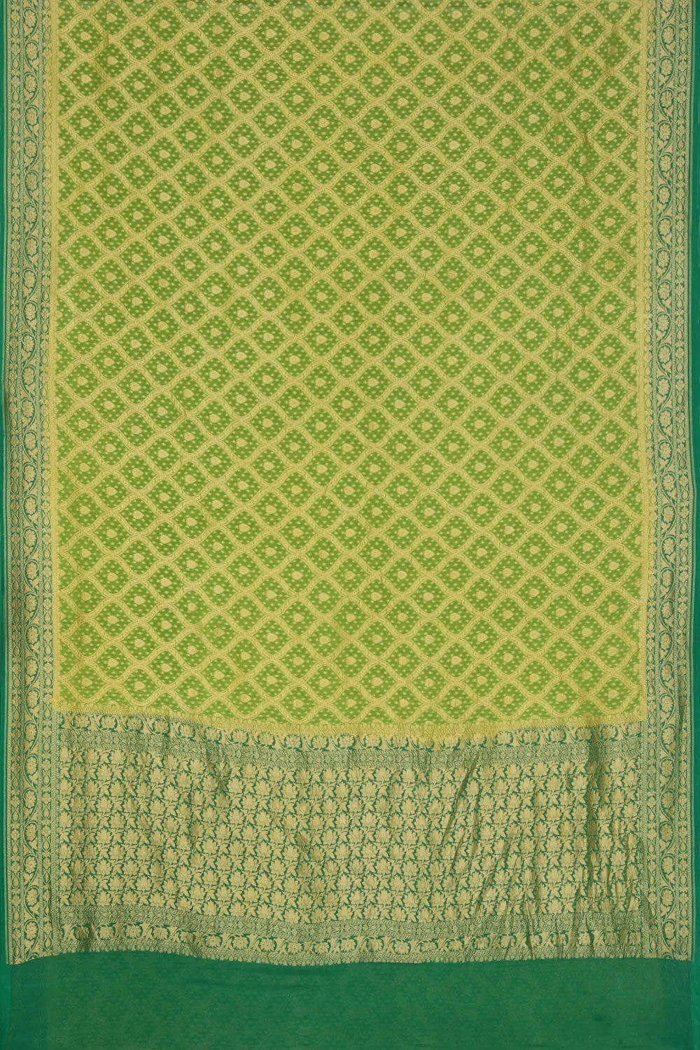 Banarasi Chiffon Green Saree