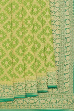Banarasi Chiffon Green Saree