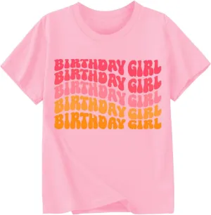 Birthday Girl Shirt 2nd 3rd 4th 5th 6th 7th 8th 9th Girls Birthday Tshirts Cotton Short Sleeve Tees