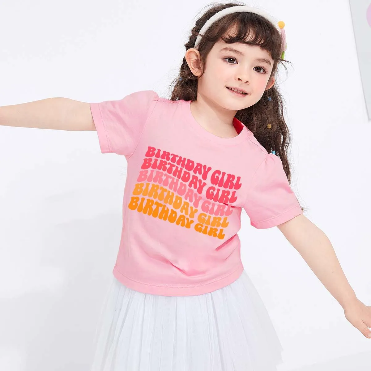 Birthday Girl Shirt 2nd 3rd 4th 5th 6th 7th 8th 9th Girls Birthday Tshirts Cotton Short Sleeve Tees