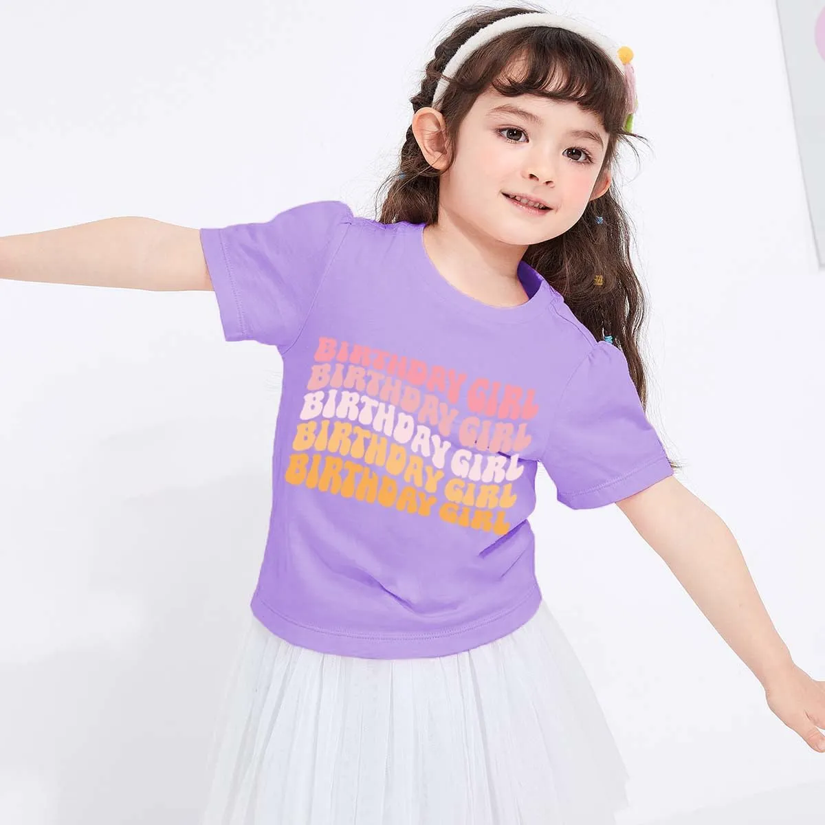 Birthday Girl Shirt 2nd 3rd 4th 5th 6th 7th 8th 9th Girls Birthday Tshirts Cotton Short Sleeve Tees