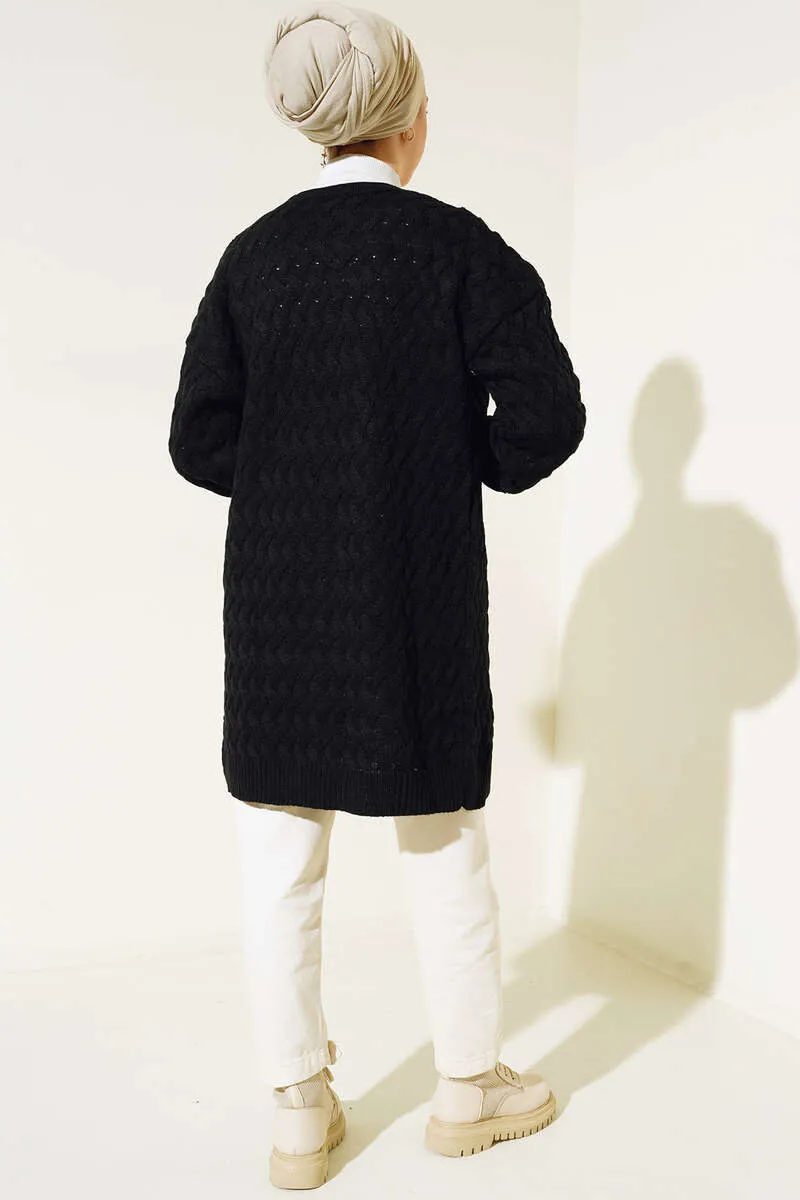 BNG Women Buttoned Knit Model Cardigan Black - Clermont