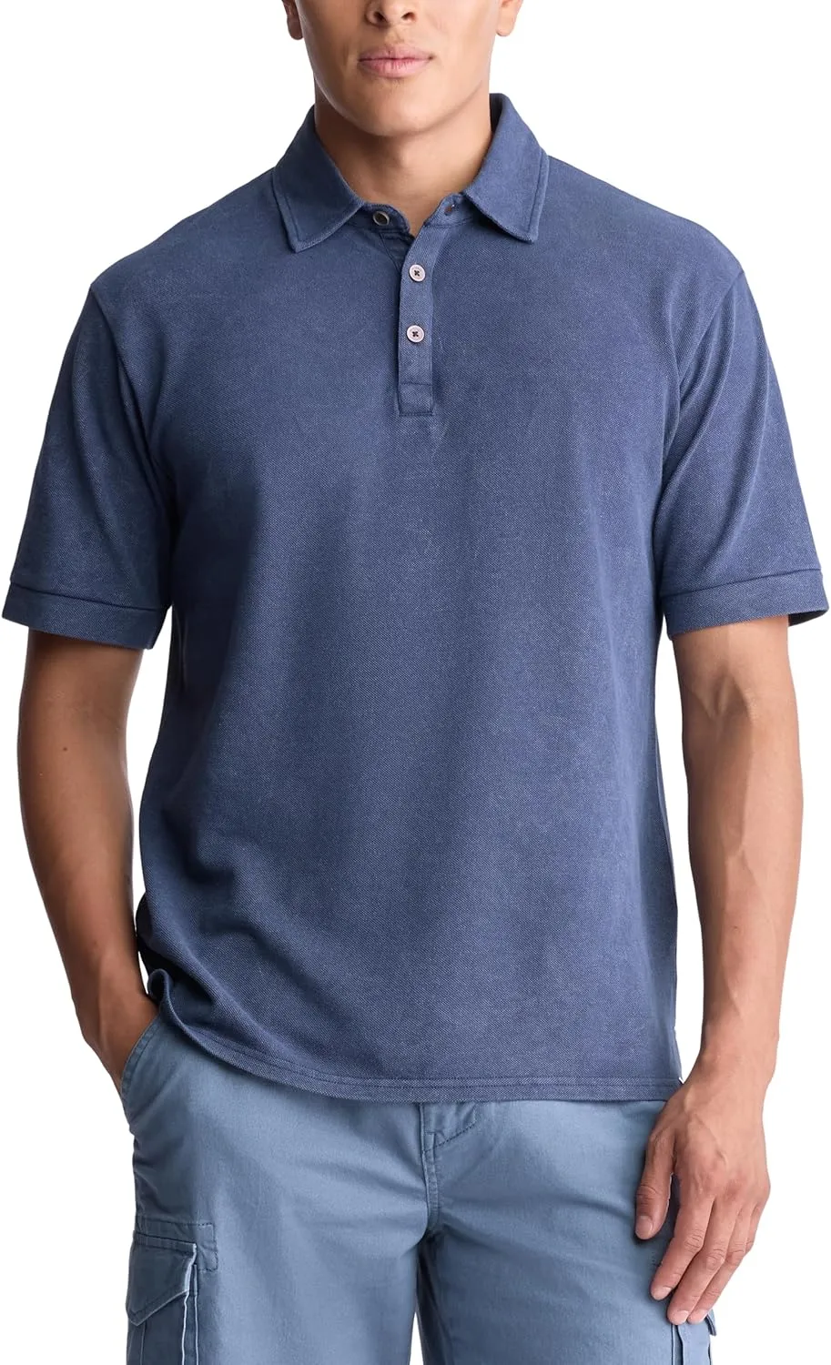 Buffalo David Bitton Men's Short Sleeve Light Weight Pique Polo