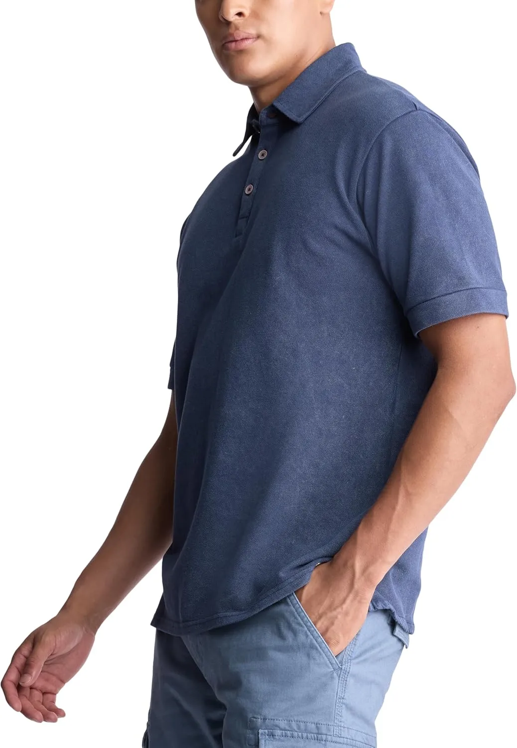 Buffalo David Bitton Men's Short Sleeve Light Weight Pique Polo