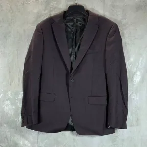 CALVIN KLEIN Men's Gray Plaid Slim-Fit One-Button Suit Jacket SZ 44R