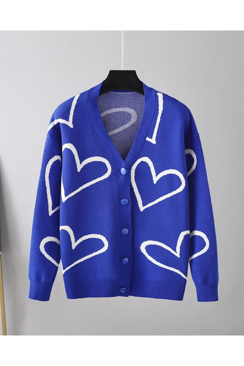 CE093 Heart Knitted Cardigan