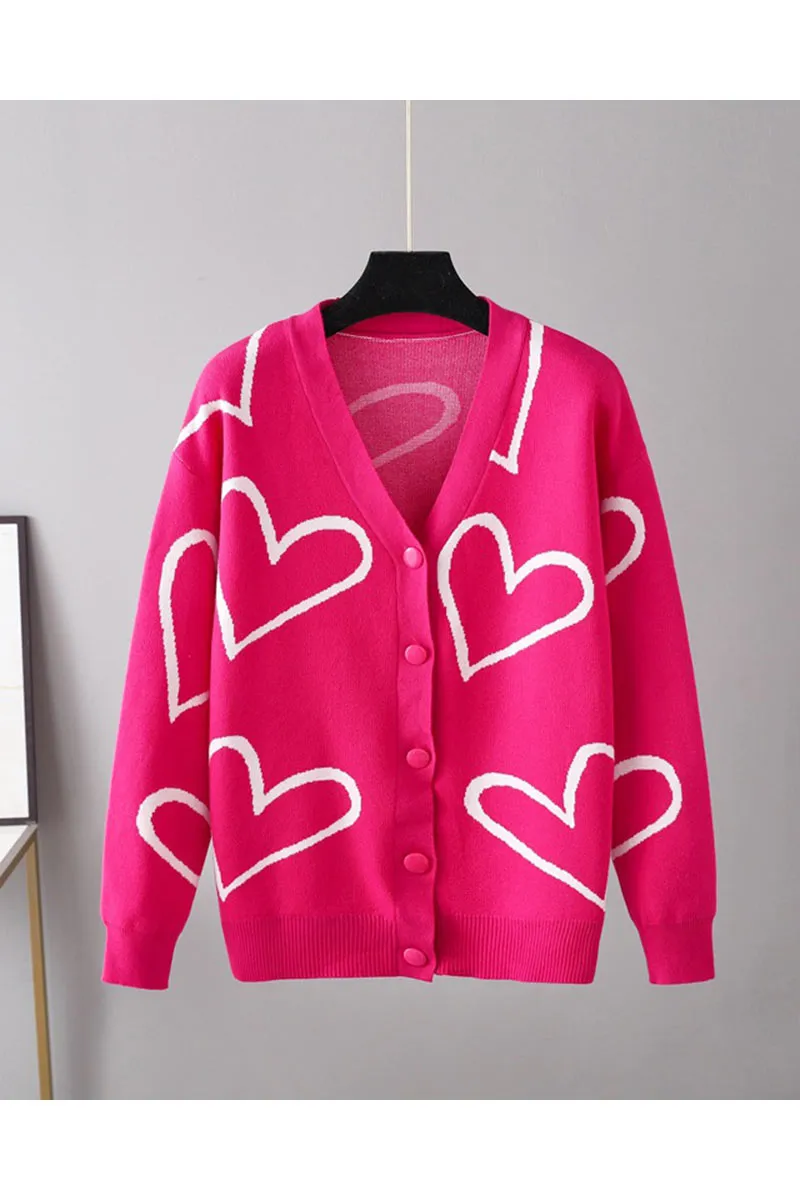 CE093 Heart Knitted Cardigan