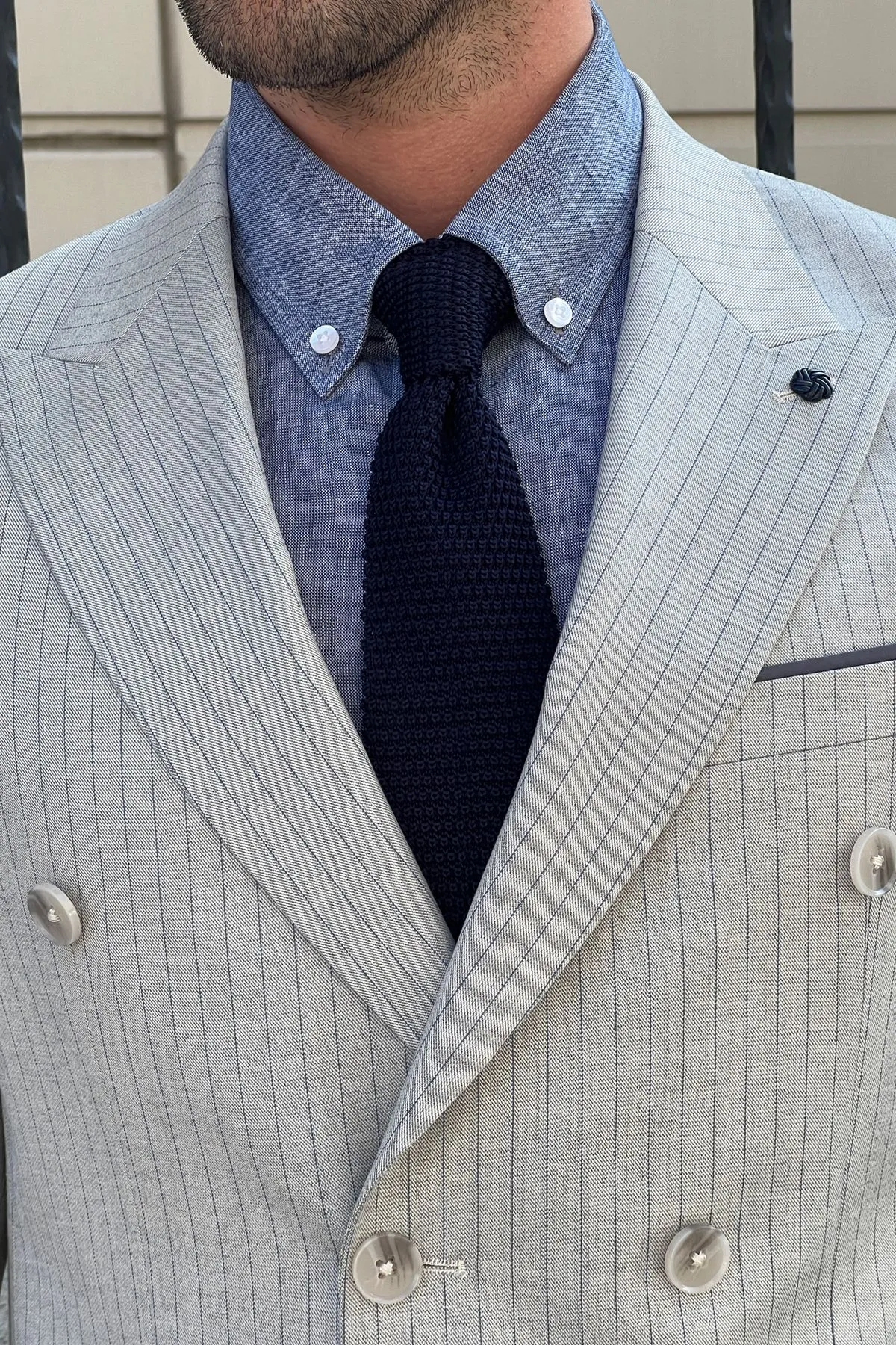 Cody Gray Striped Double Breasted Suit