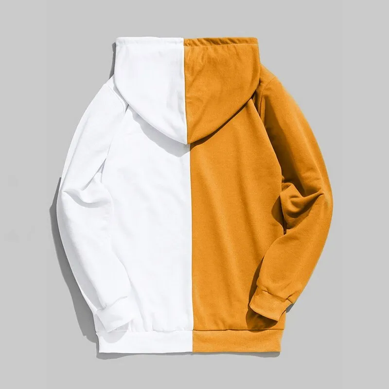 Cool Hoodies Men Patchwork Top Cloth