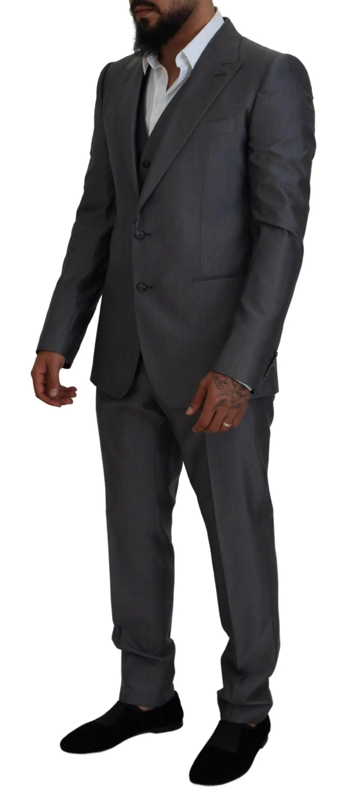 Dolce & Gabbana Sicilia 3 Piece Suit In Dark Gray