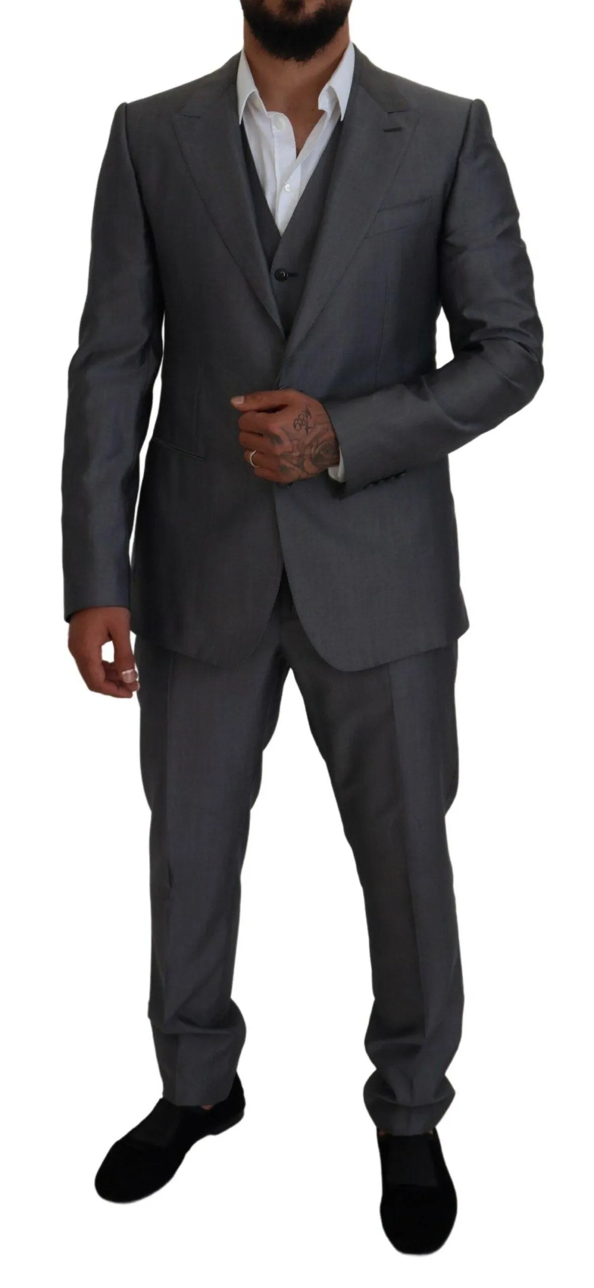 Dolce & Gabbana Sicilia 3 Piece Suit In Dark Gray