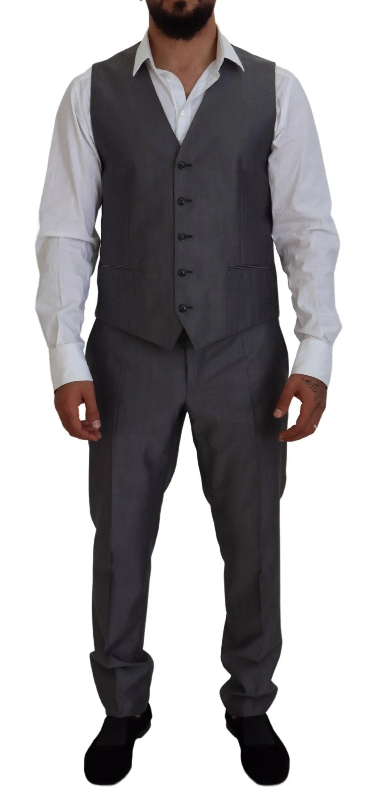 Dolce & Gabbana Sicilia 3 Piece Suit In Dark Gray