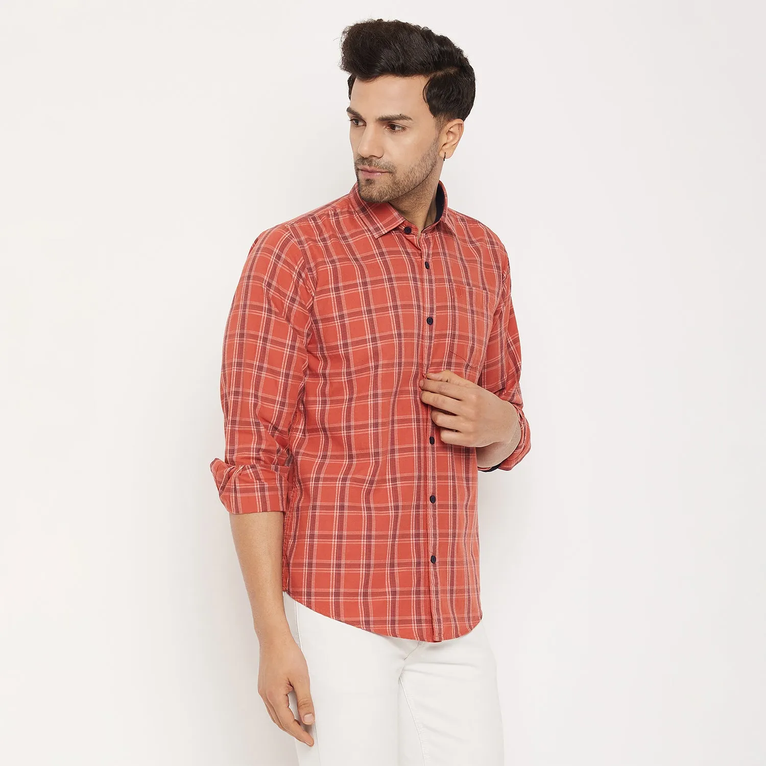 Duke Men Stardust Cotton Full Sleeve Shirt (SDO5KCK)