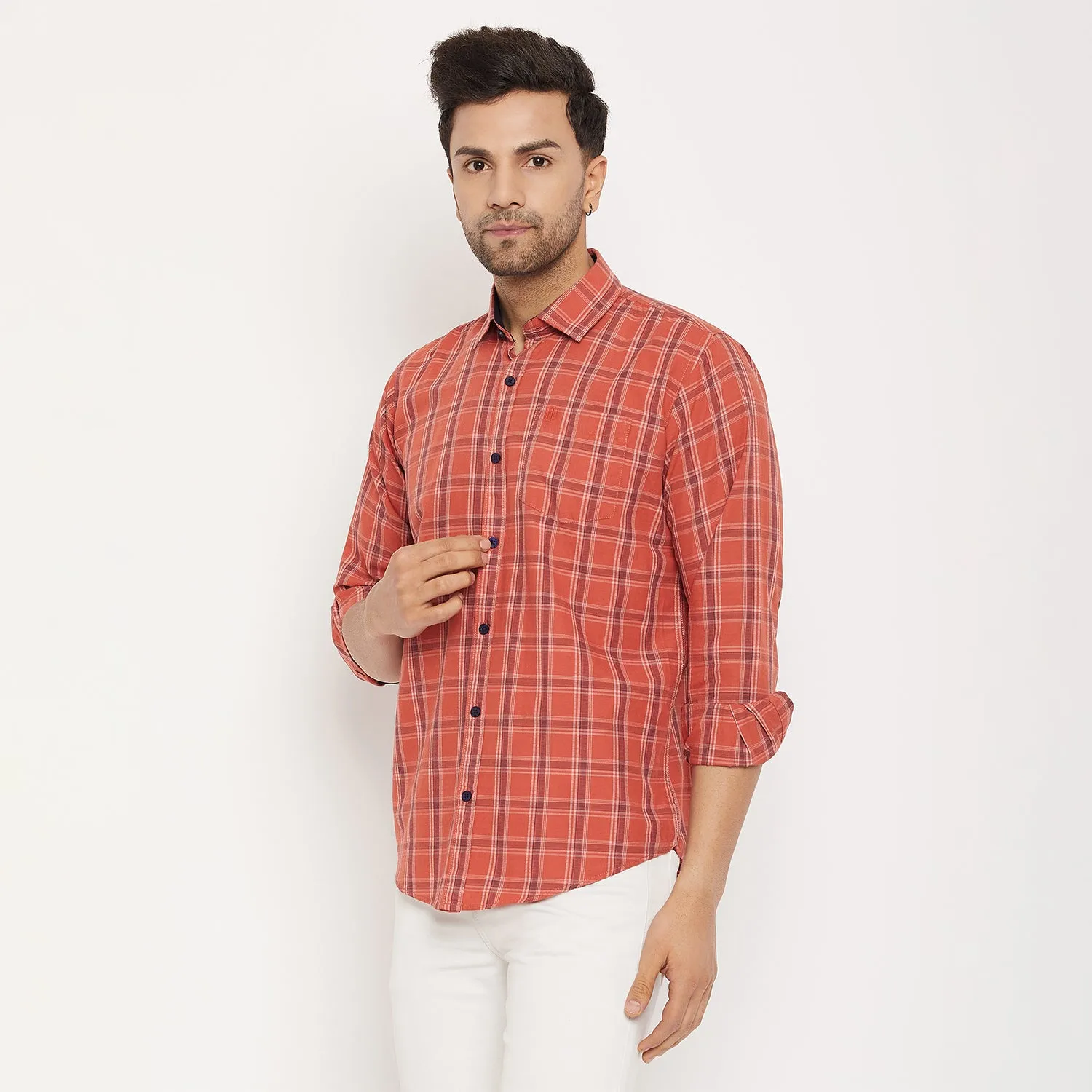 Duke Men Stardust Cotton Full Sleeve Shirt (SDO5KCK)