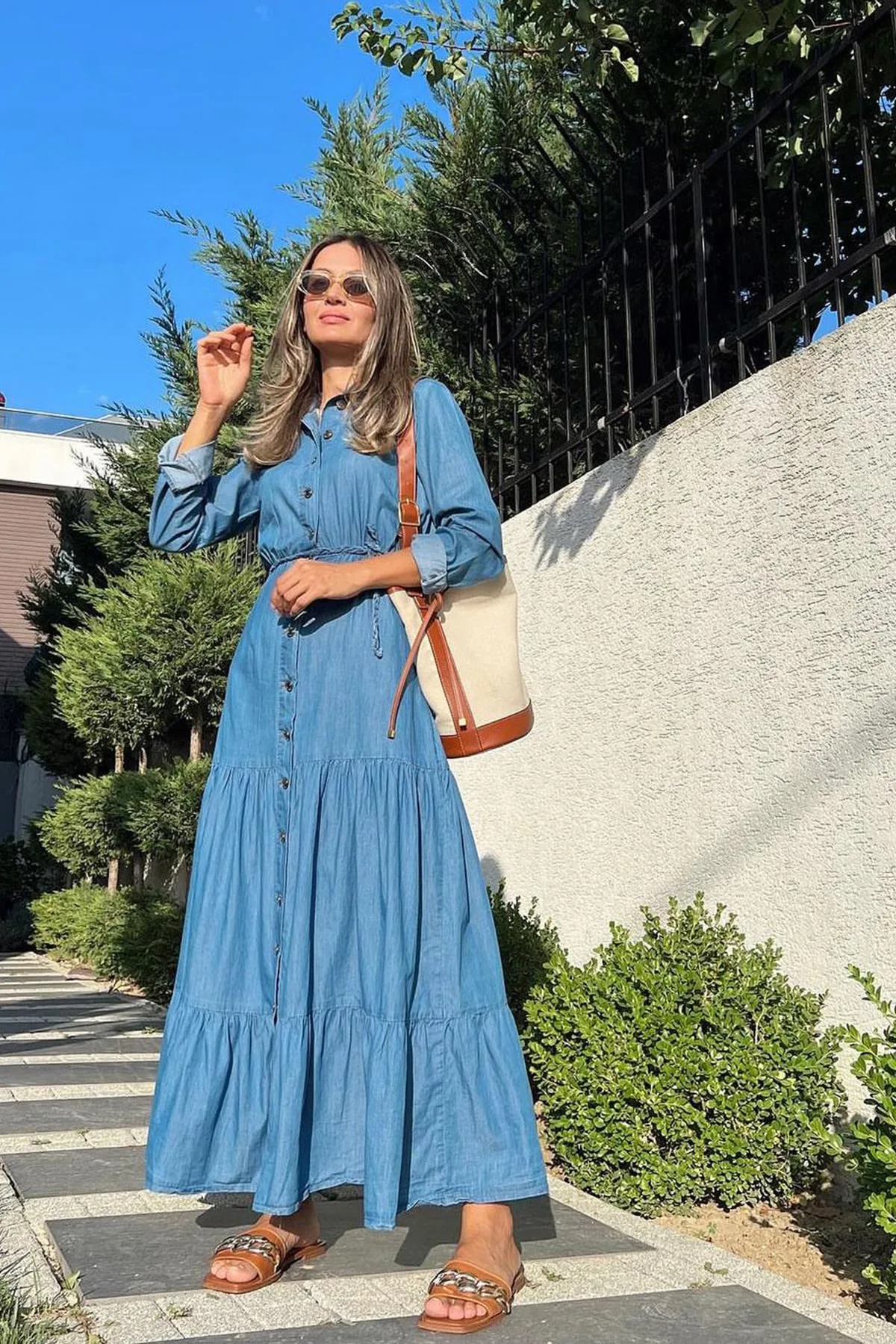 ELS Shirt Dress - Blue - Martínez de la Torre