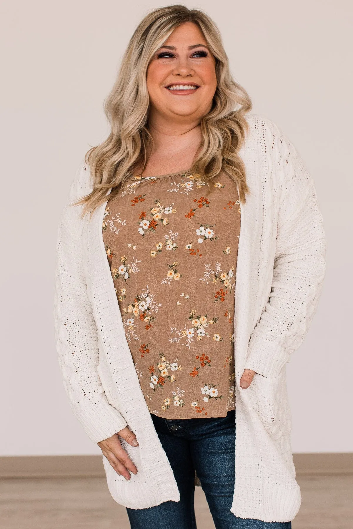 Feeling Chilly Knitted Cardigan- Ivory