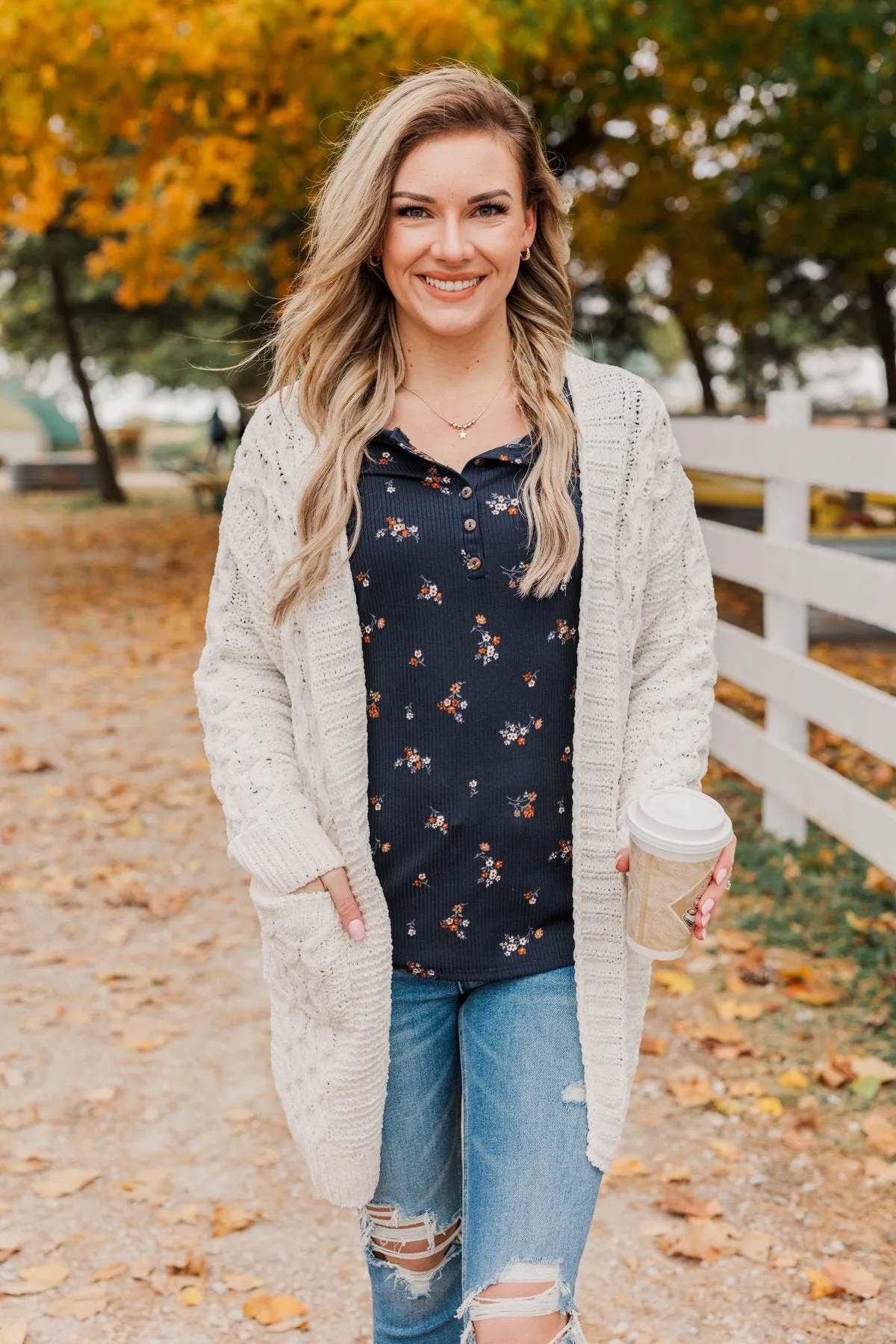 Feeling Chilly Knitted Cardigan- Ivory