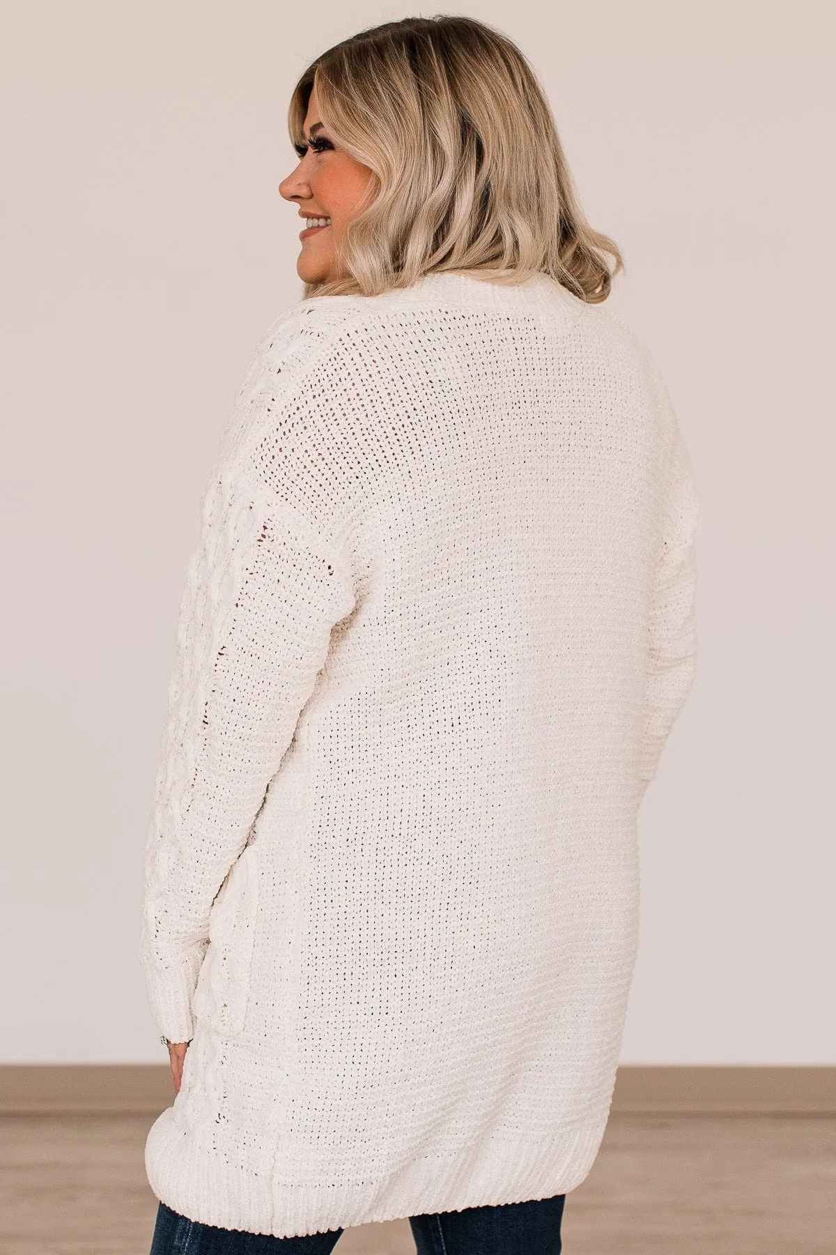 Feeling Chilly Knitted Cardigan- Ivory