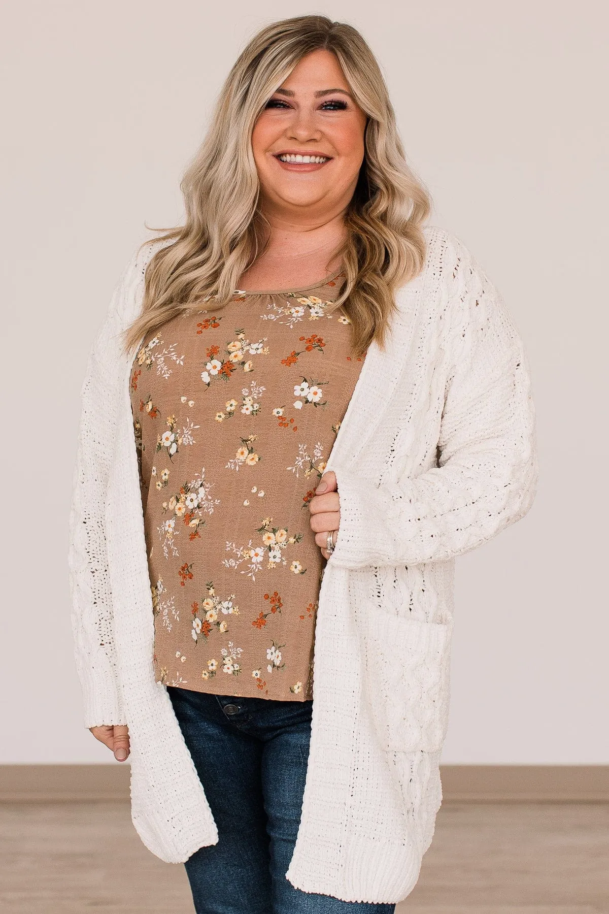Feeling Chilly Knitted Cardigan- Ivory