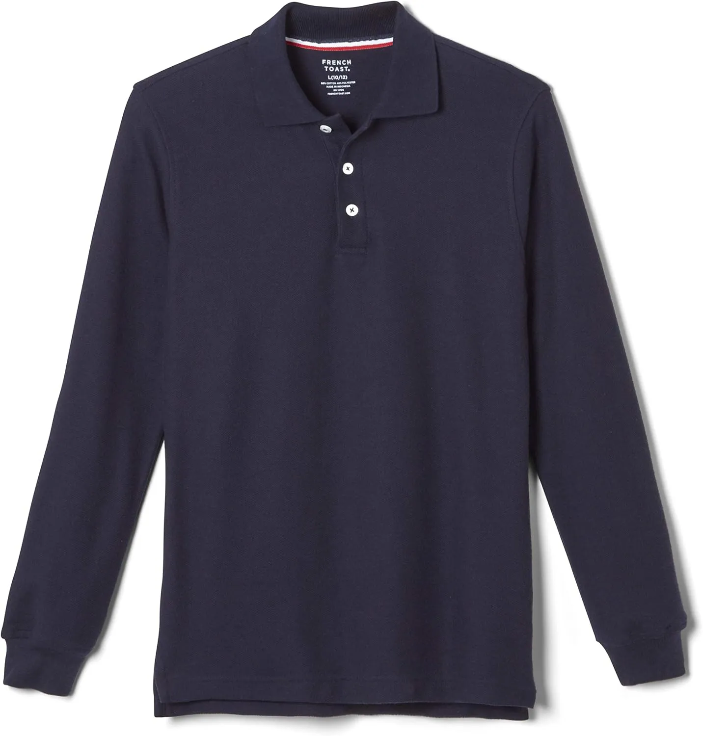 French Toast Men's Long Sleeve Cotton Blend Pique Polo Shirt