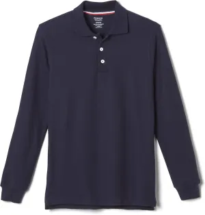 French Toast Men's Long Sleeve Cotton Blend Pique Polo Shirt
