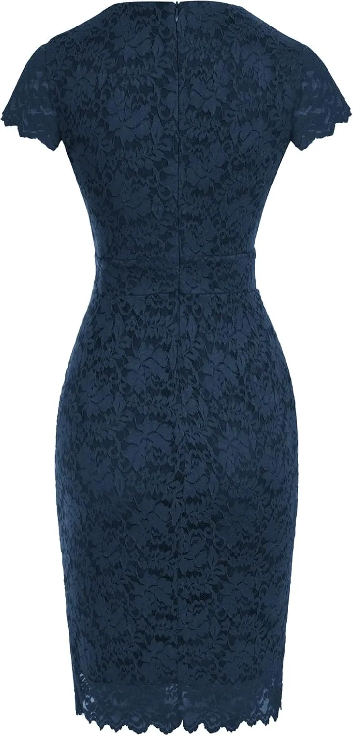 GRACE KARIN Cocktail Dress for Women Cap Sleeve Lace Dress for Wedding Guest Business Casual Dresses