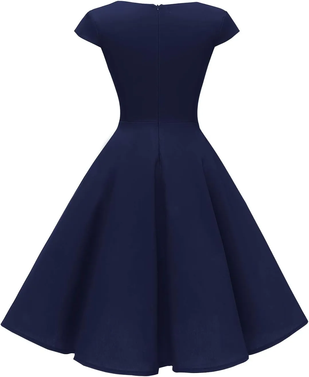 Hanpceirs Women's Cap Sleeve 1950s Retro Vintage Cocktail Swing Dresses with Pocket
