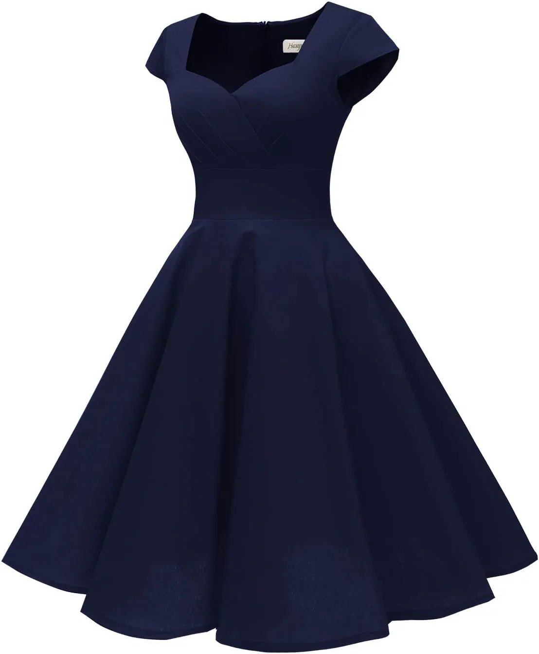Hanpceirs Women's Cap Sleeve 1950s Retro Vintage Cocktail Swing Dresses with Pocket