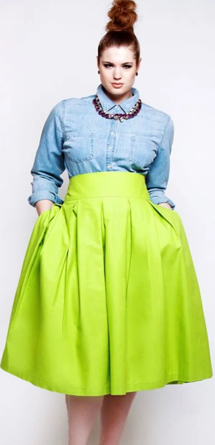 High Waist Pleated Midi Skirt- JIBRI
