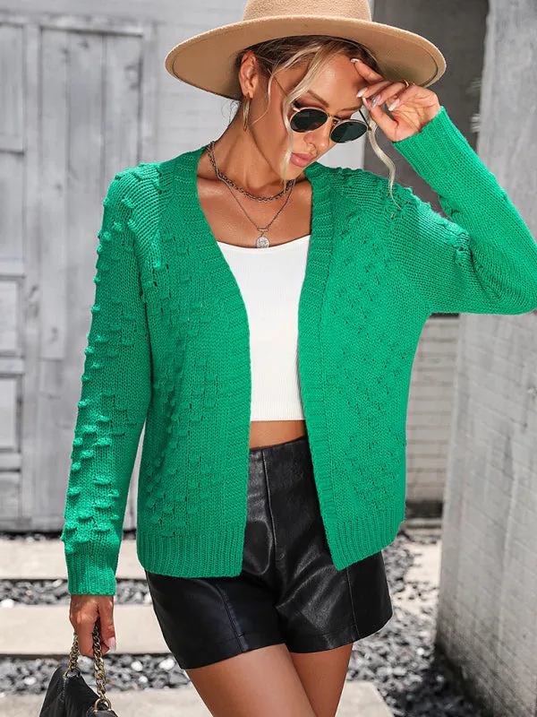 Keira Women's Knitted Three-Dimensional Pattern Cardigan Coat Sweater