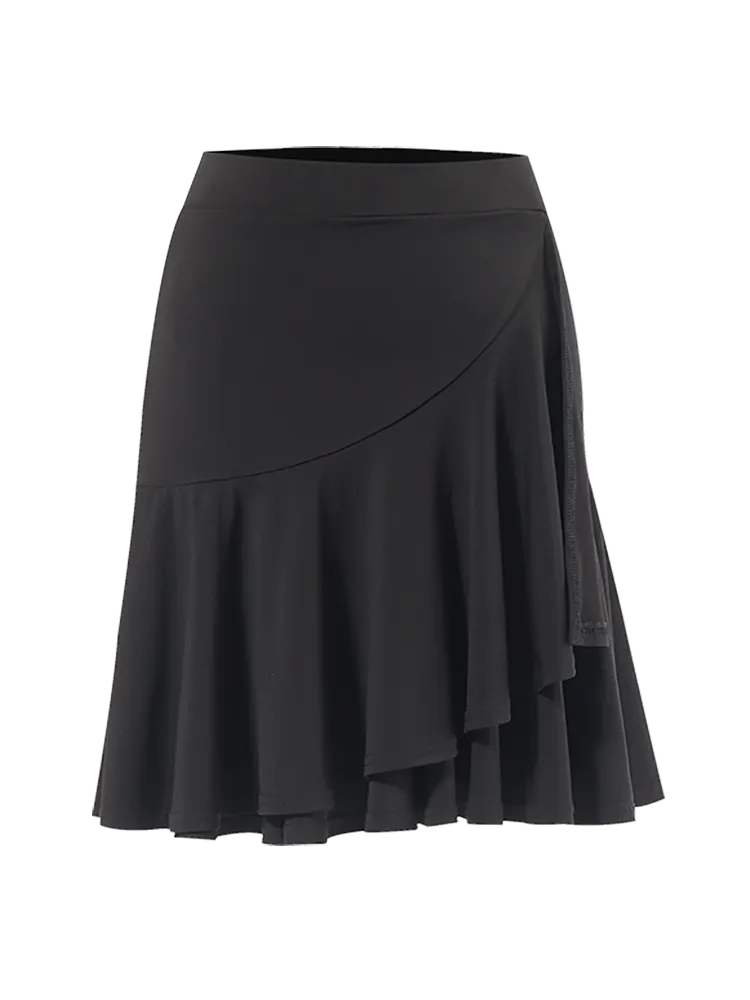 Latin Dance Wide-waist Pleated Skirt Summer Training Bottoms