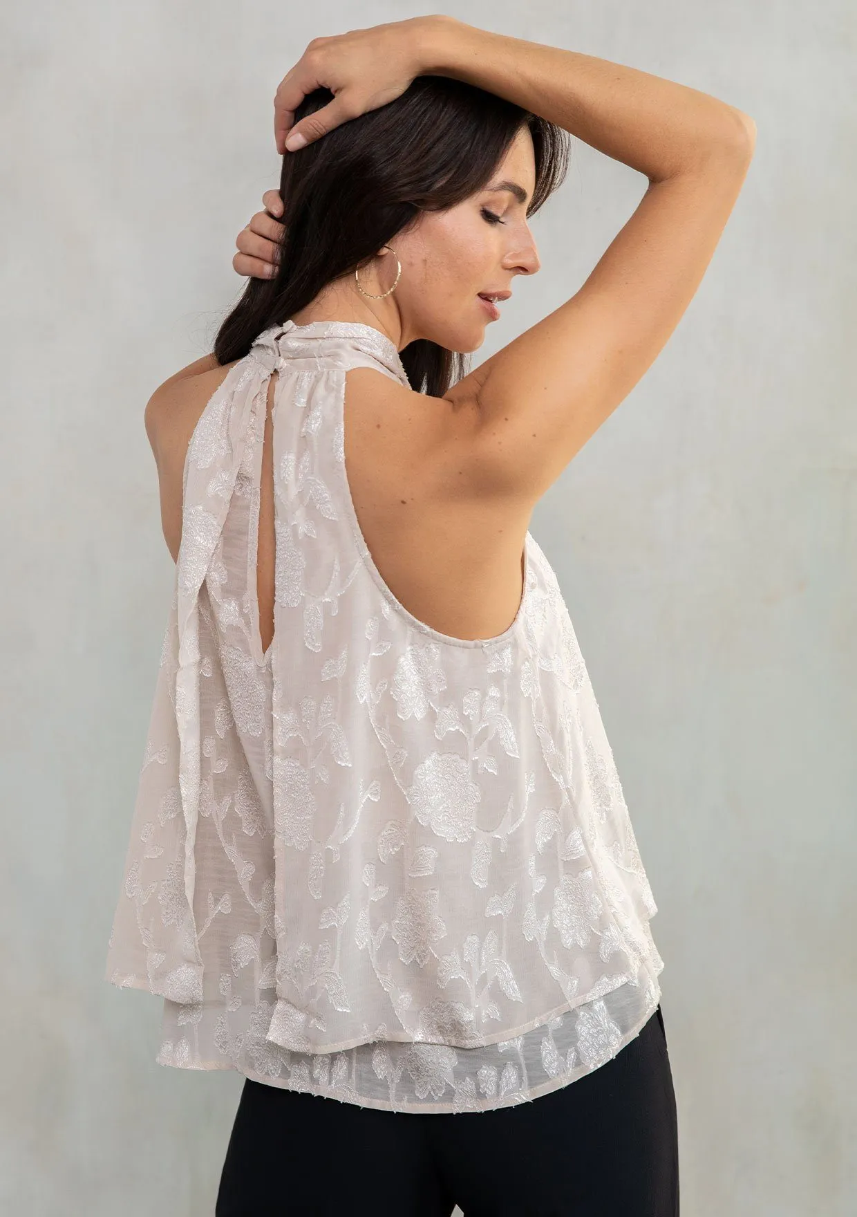 Marion Jacquard Sleeveless Top