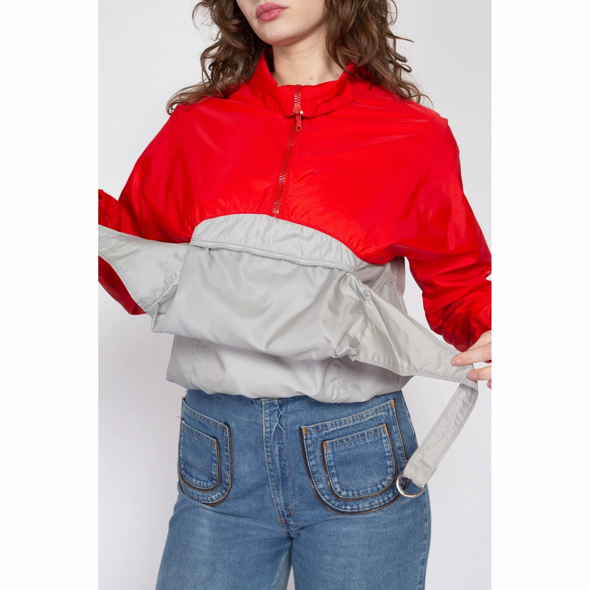 Medium 80s Convertible Windbreaker Crossbody Bag Jacket