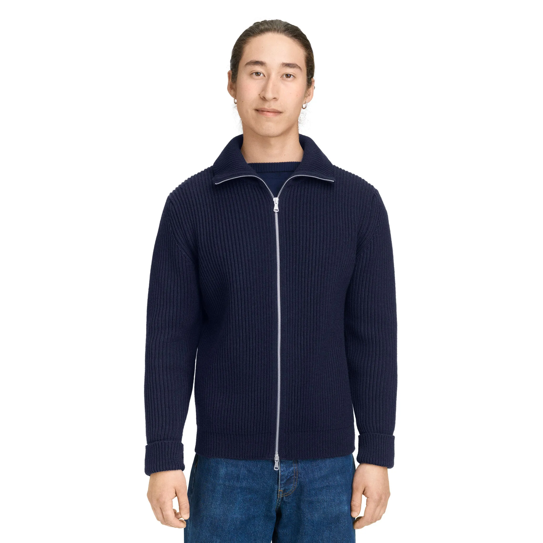 Navy Full-Zip Navy Blue