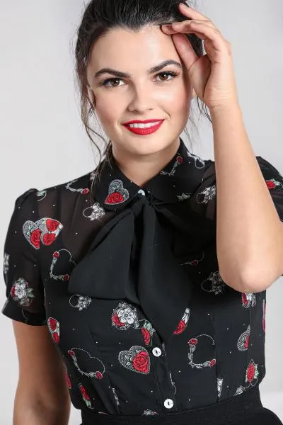 Petals Blouse - Black -