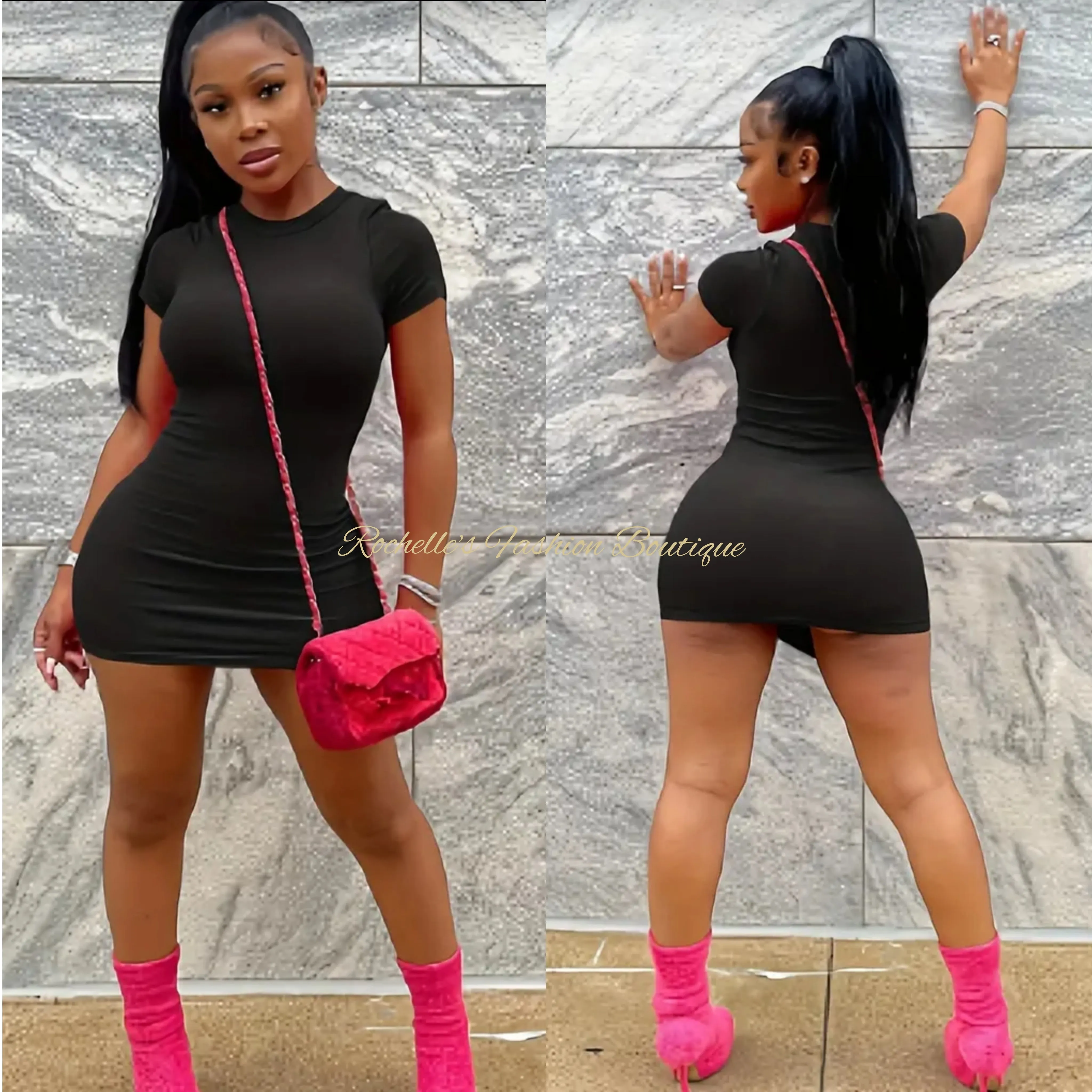 Pink Solid T-Shirt Dress