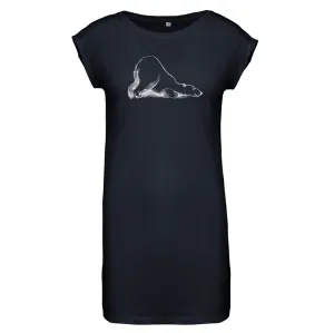 Polar bear flowy dress, navy