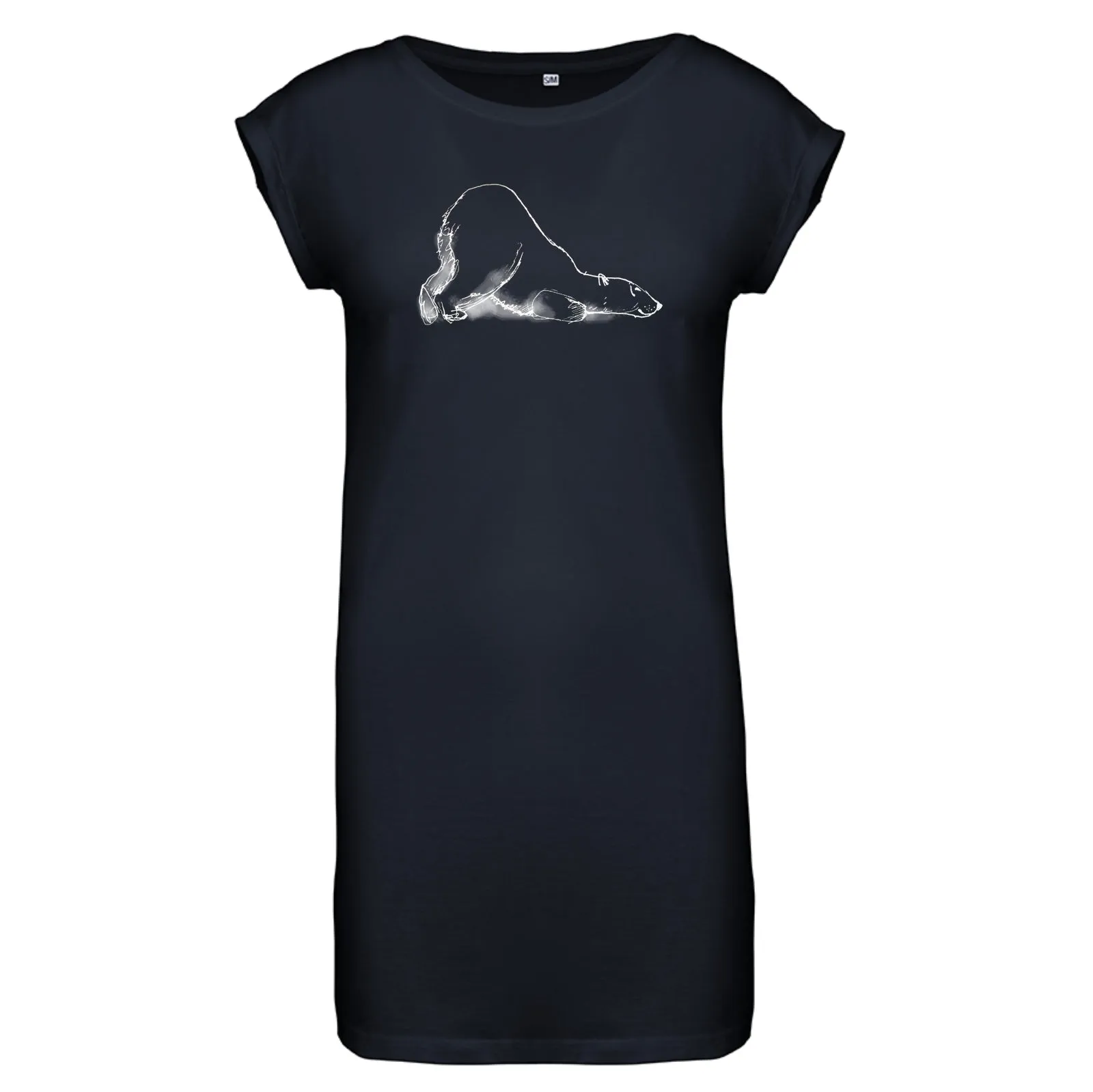 Polar bear flowy dress, navy
