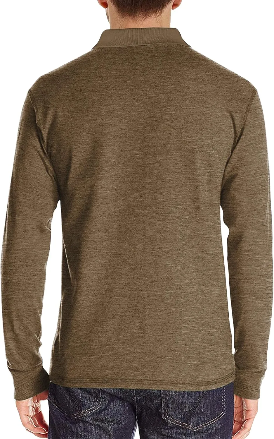 PrettyGuide Men's Long Sleeve Polo Shirts Lightweight Casual Button Polo T Shirt Basic Golf Shirt with Pocket
