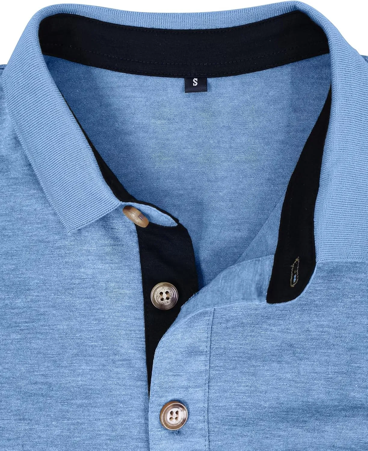 PrettyGuide Men's Long Sleeve Polo Shirts Lightweight Casual Button Polo T Shirt Basic Golf Shirt with Pocket