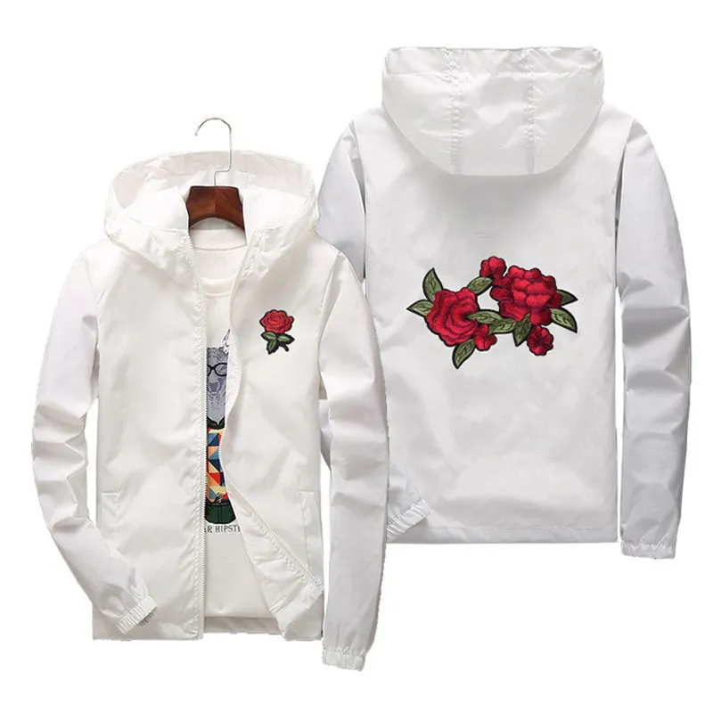 "Double Rose" Windbreaker Jacket embroidered
