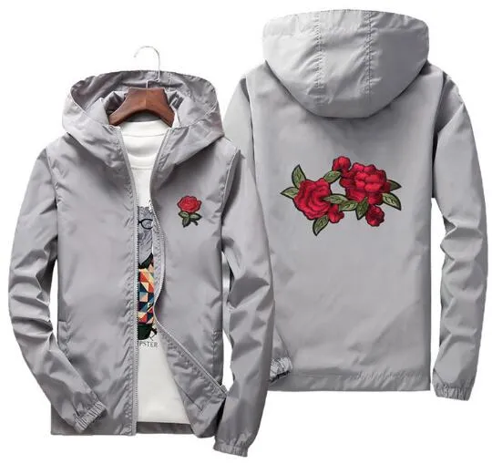 "Double Rose" Windbreaker Jacket embroidered