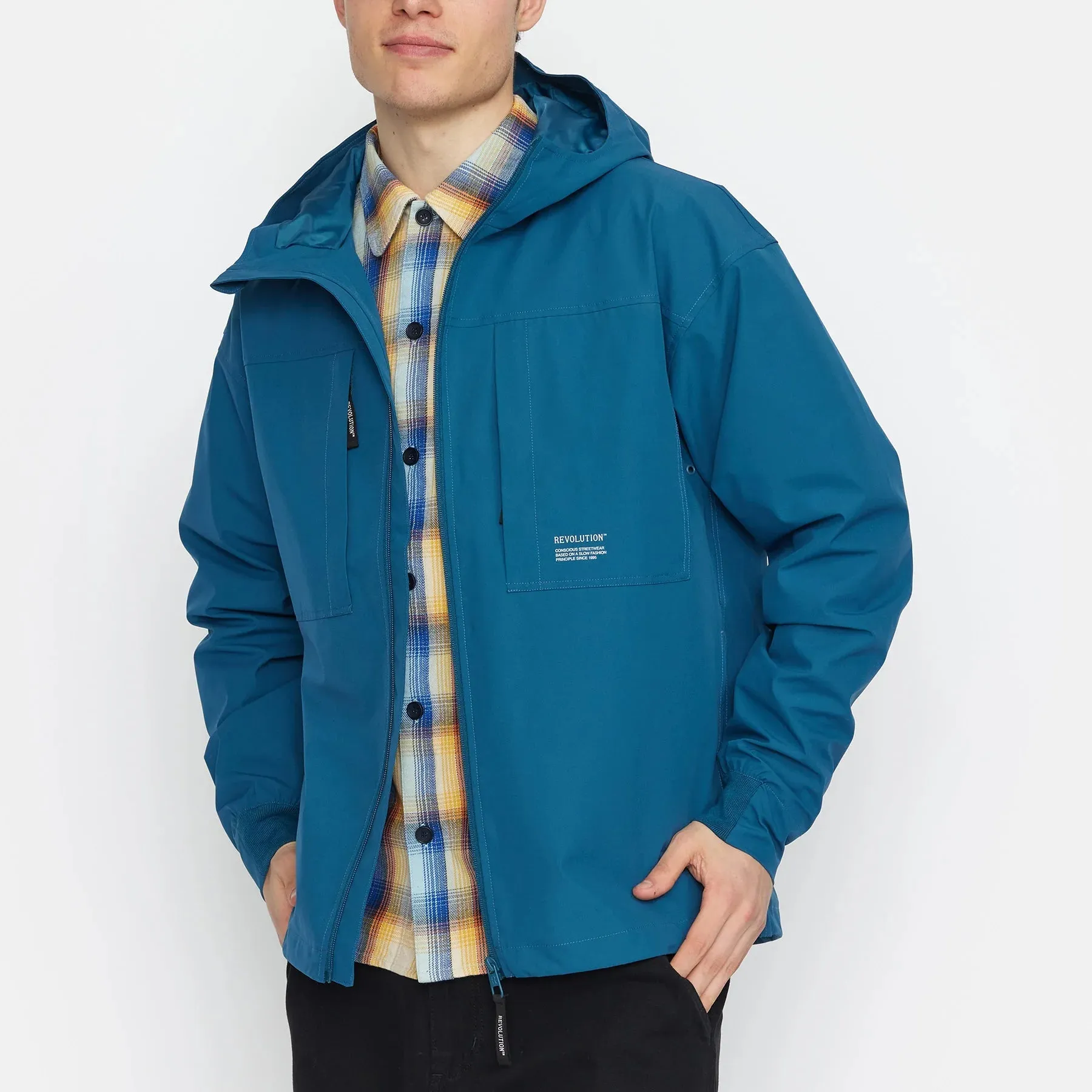 REVOLUTION |  7835 Hooded Windbreaker | Dark blue
