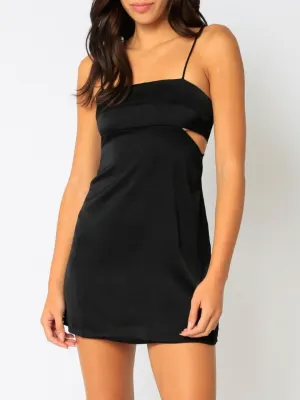 Satin Cut Out Mini Dress