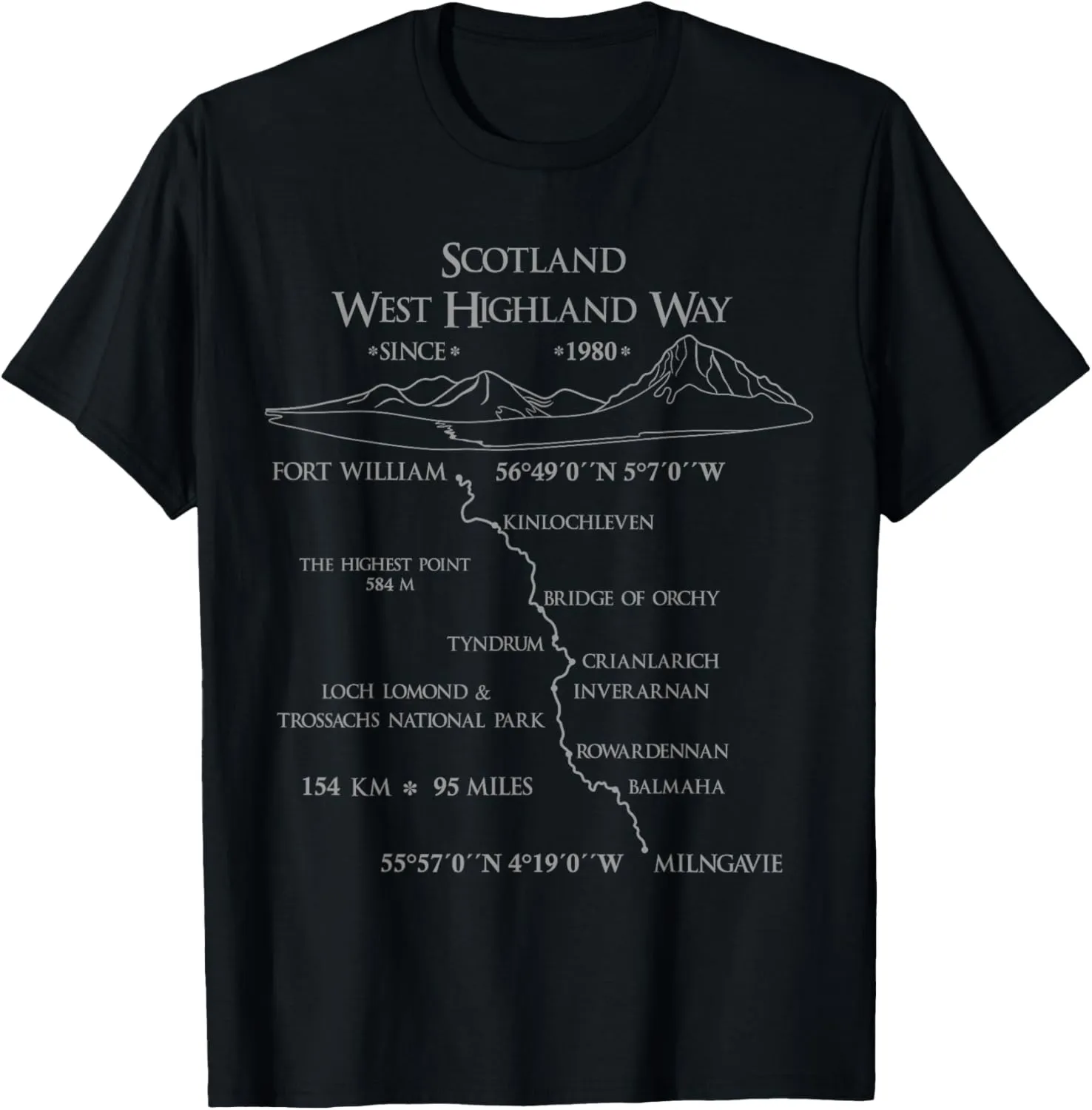 Scotland West Highland Way, mountain landscape, gray T-Shirt