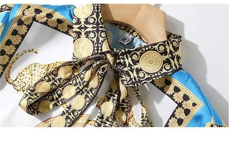 Silk Blouse Women Bow Collar Long Sleeve Blouse
