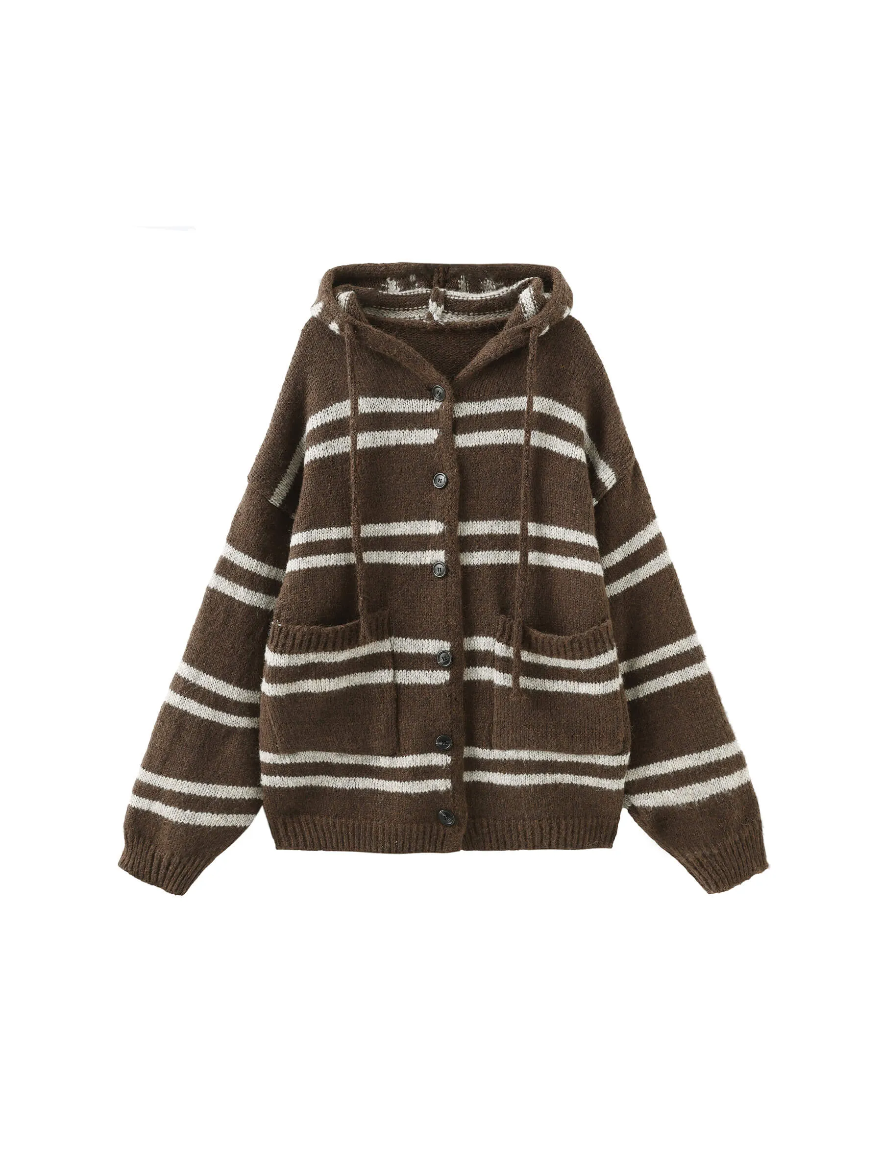 Striped Hooded Cardigan