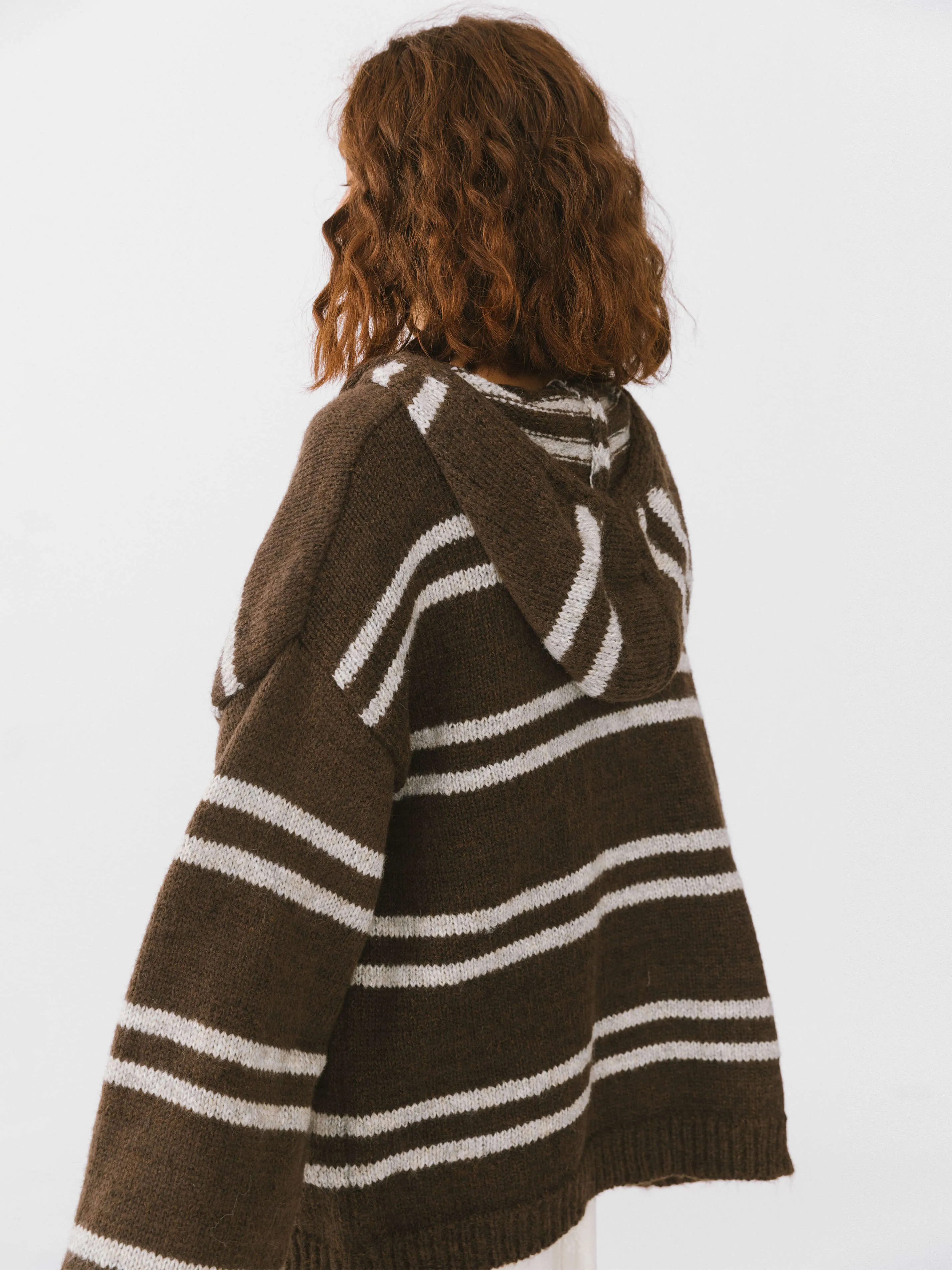 Striped Hooded Cardigan